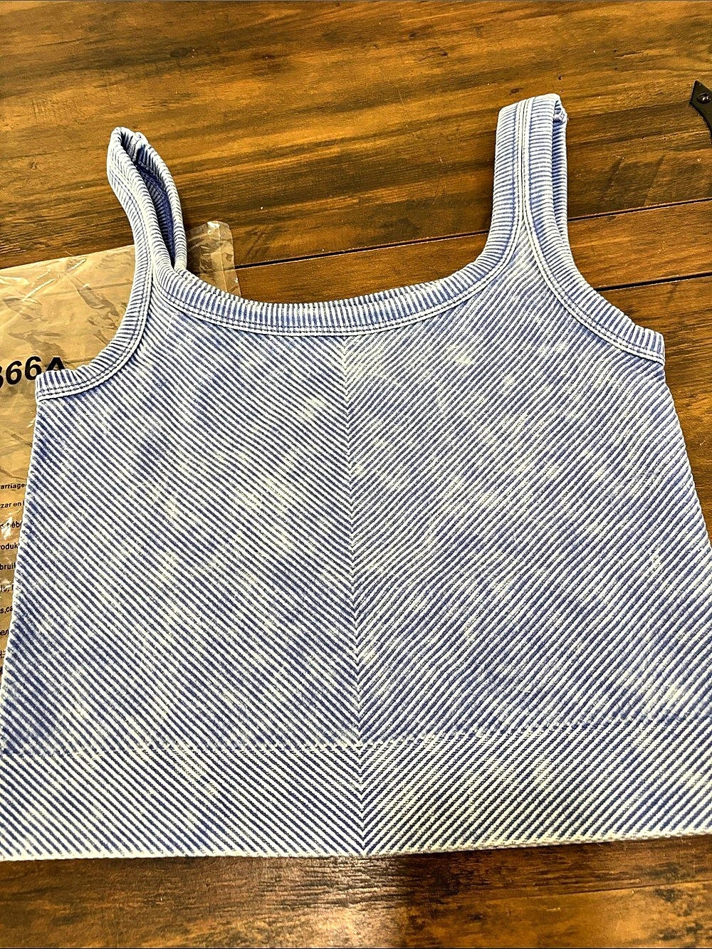 Zenana Blue & White Tank Top Size L/XL NWT